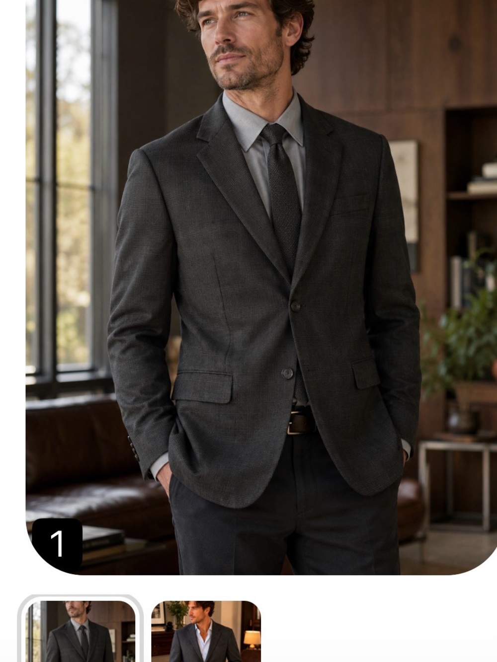 Enrico Gelini , Classic Charcoal Two-Button Blazer .Size R44